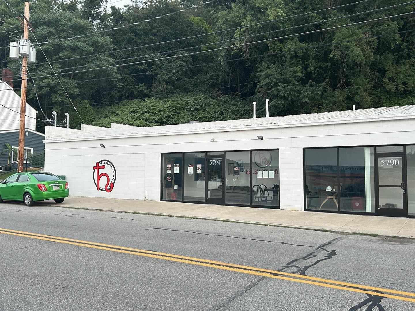 Outside facade of Hellbender Vinyl, the only custom vinyl record pressing plant in Pittsburgh and all of Western Pennsylvania
